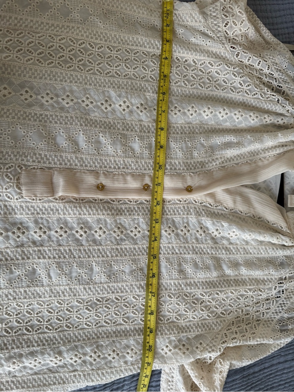 Zara Ivory Eyelet Embroidered Cotton Maxi Dress Size S - Picture 8 of 9